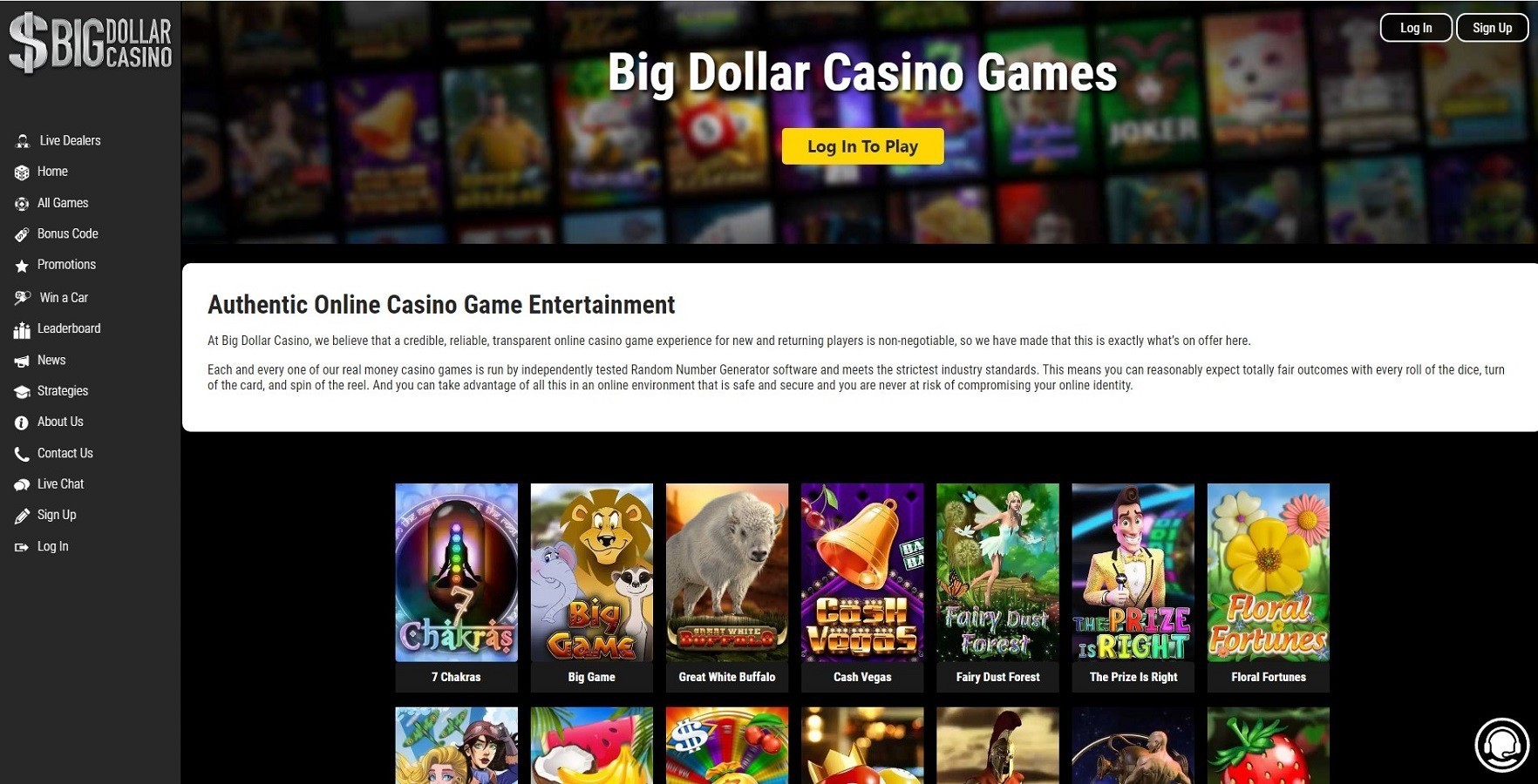 Games And Providers At Betbigdollar Casino