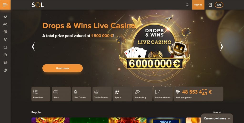Sobre o Sol Casino Online