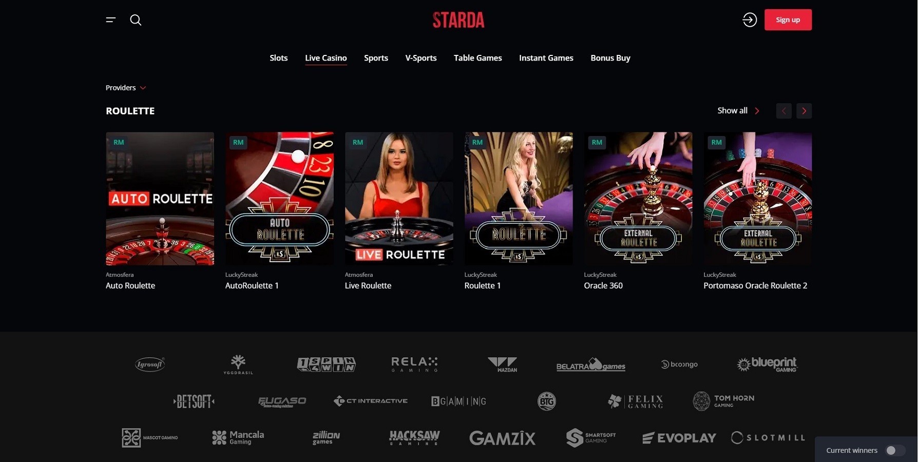 Live Dealer Games at Starda Casino