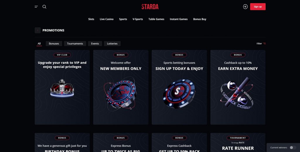 Bonuses and Promotions at Starda Casino