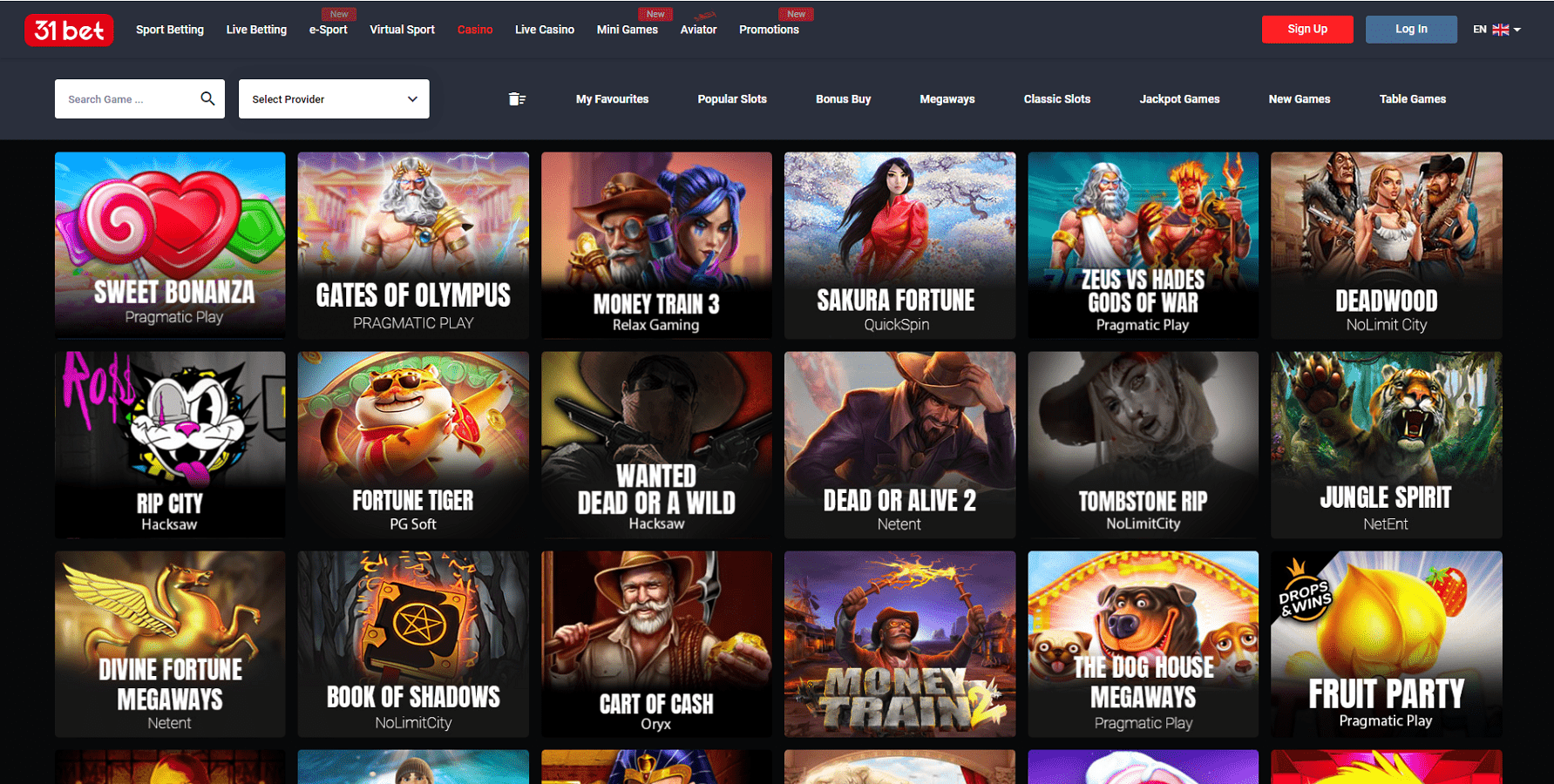 Online CASINO 31 Bet Slot Games