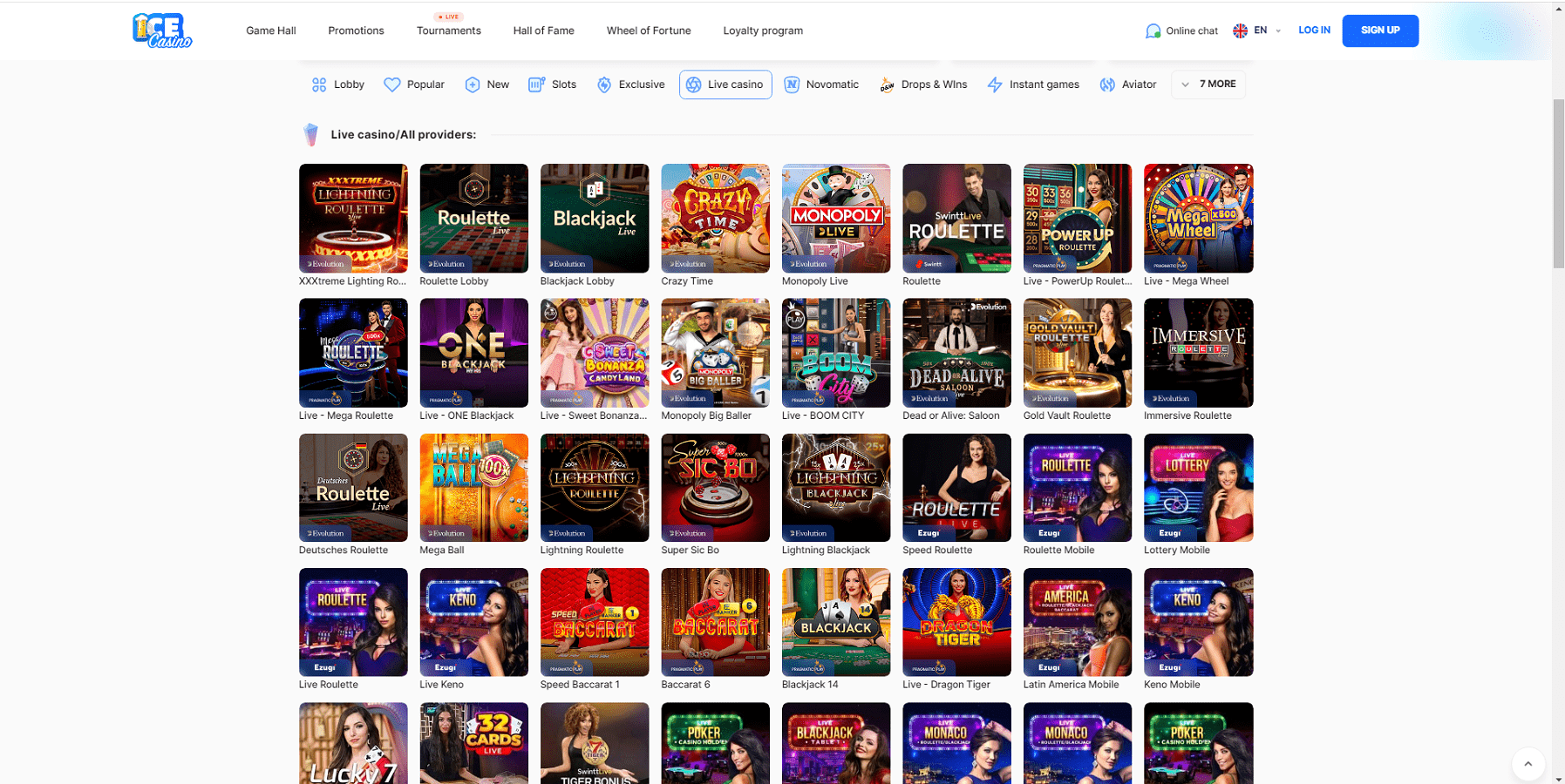 Juegos de casino con crupier en vivo