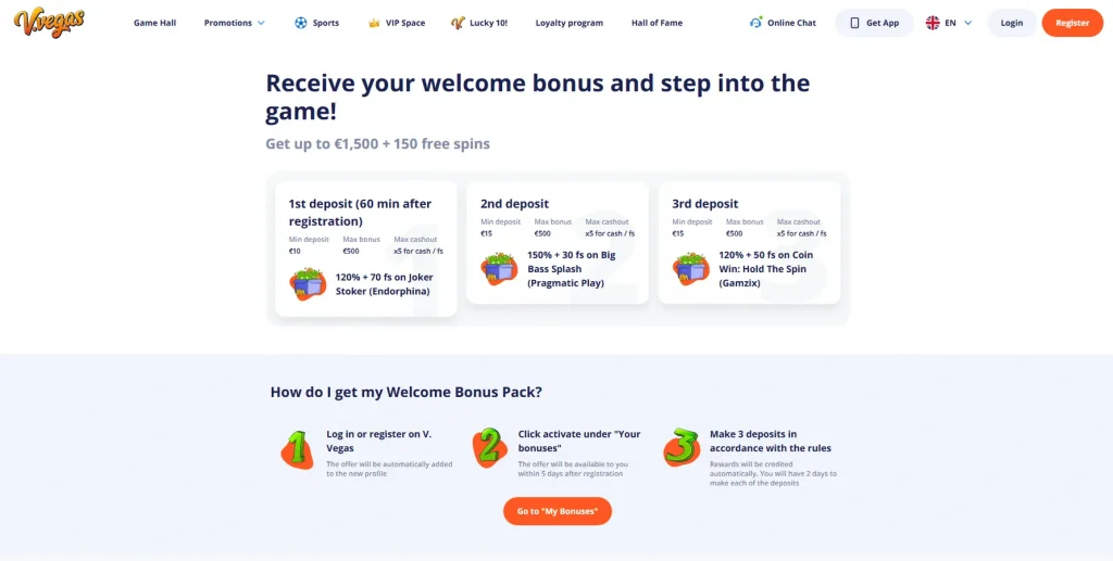 V.Vegas Casino Welcome Bonus