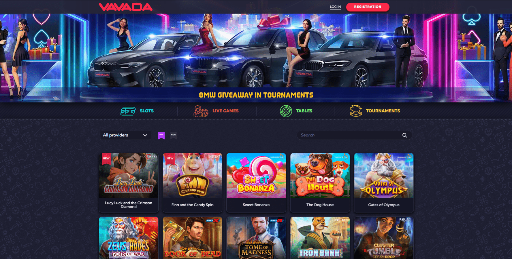 Página de inicio del casino en línea Vavada 