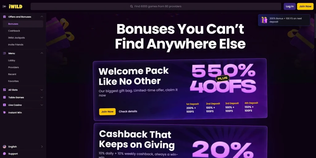 Promotions & Bonuses at iWildCasino