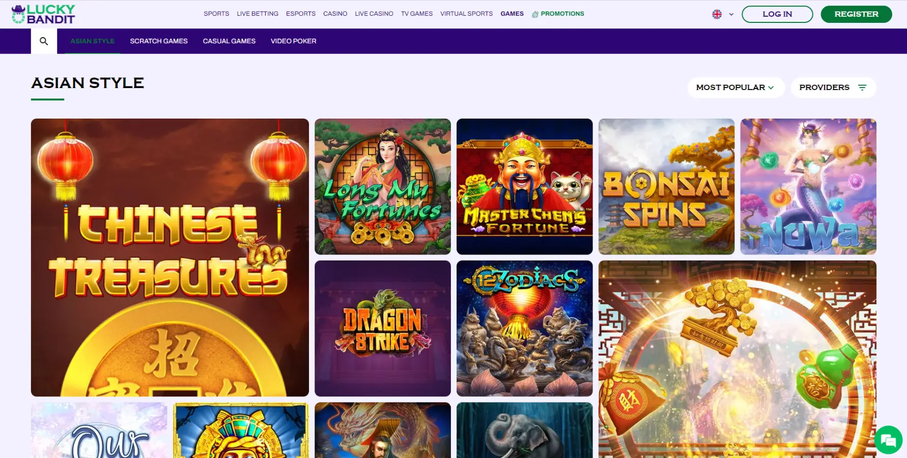 Games and Software Providers at Lucky Bandit Casino