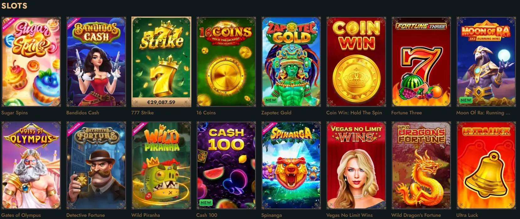 Slot machines no Lucky Heroes Casino