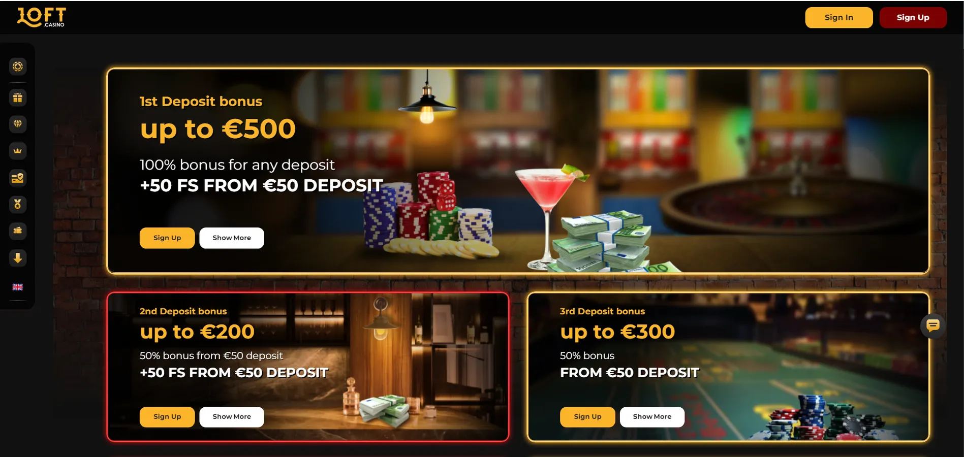 Loft Casino Welcome Bonus