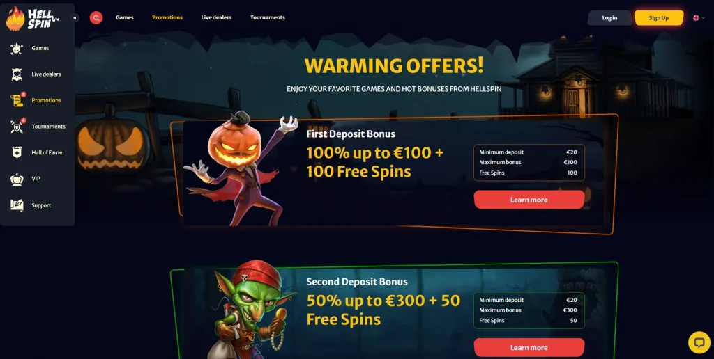 Promotions at Hell Spin Casino