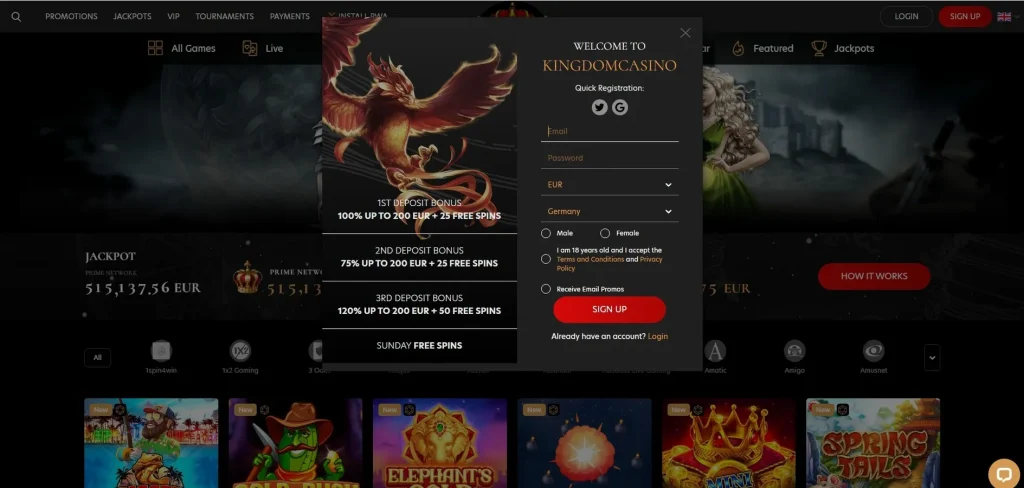 Kingdom Casino Registration