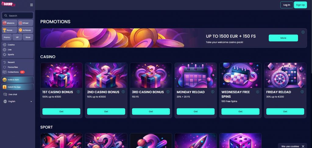 Promotions and Bonuses at BoomsBet Casino