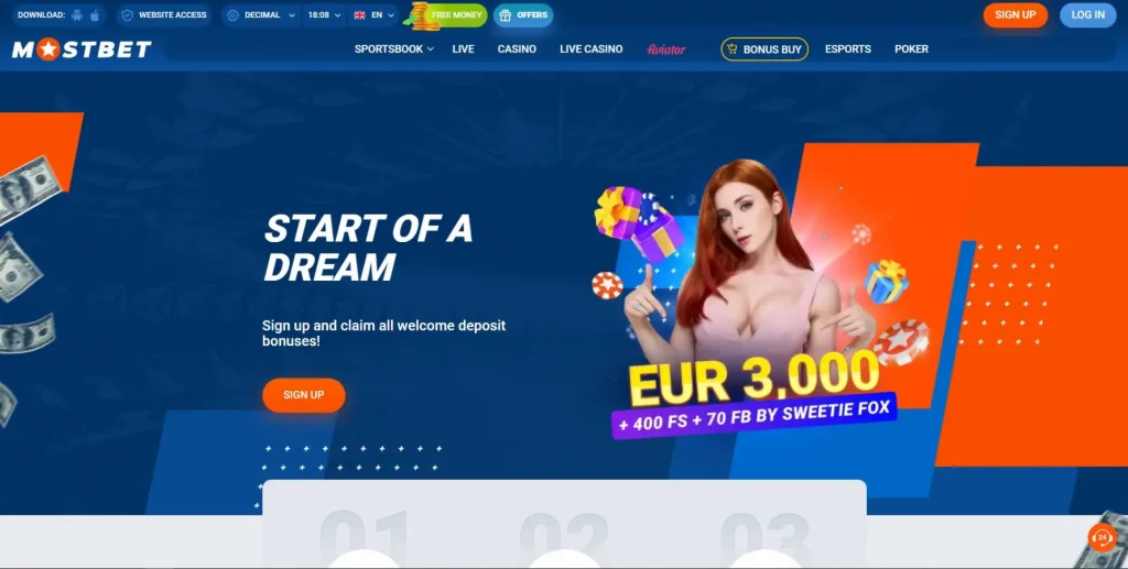 MostBet Willkommensbonus