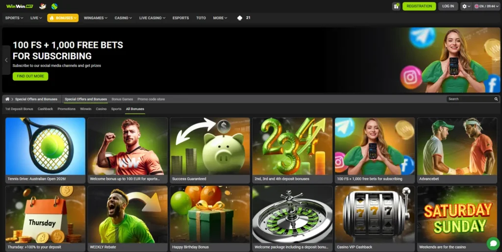 Bonos y promociones en WinWin Casino