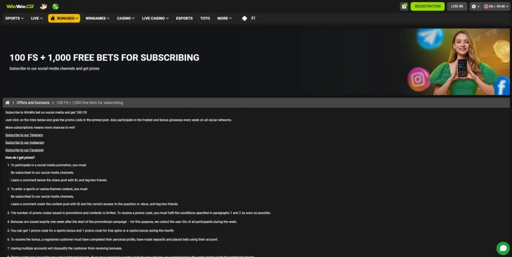 Bono sin depósito por seguir