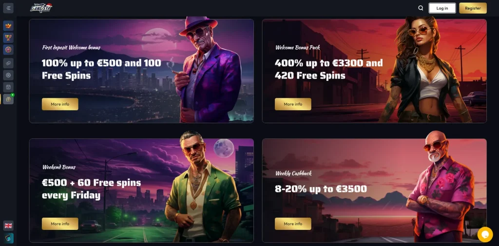 Promotions and Bonuses at Gangsta Casino