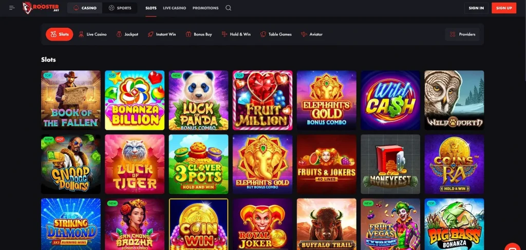 Wetten auf Casinospiele RoosterBet 