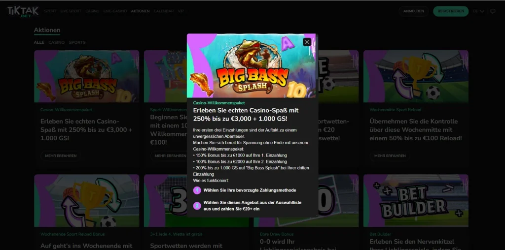 TikTok Bet Casino Willkommensbonus