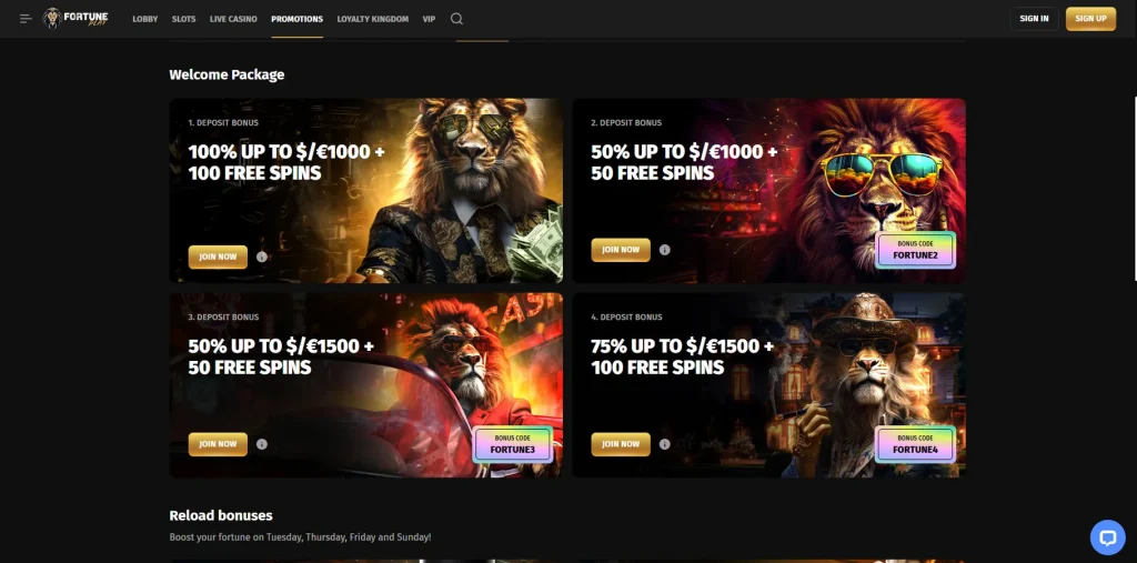 Bonuses and Promotions at FortunePlay Casino 