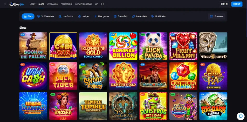 Máquinas tragamonedas en LuckyVibe Casino