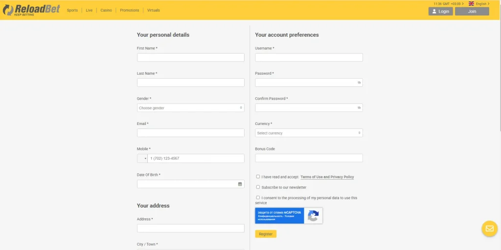 How to Register at ReloadBet Casino