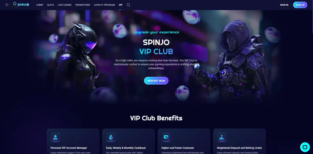 Programa VIP no Spinjo Casino