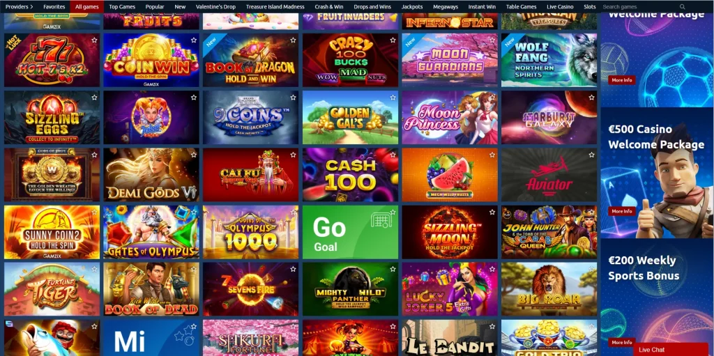 Jogos e provedores no TornadoBet Casino