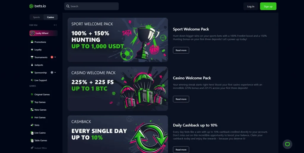 Bonuses and Promotions at Bets.io Casino