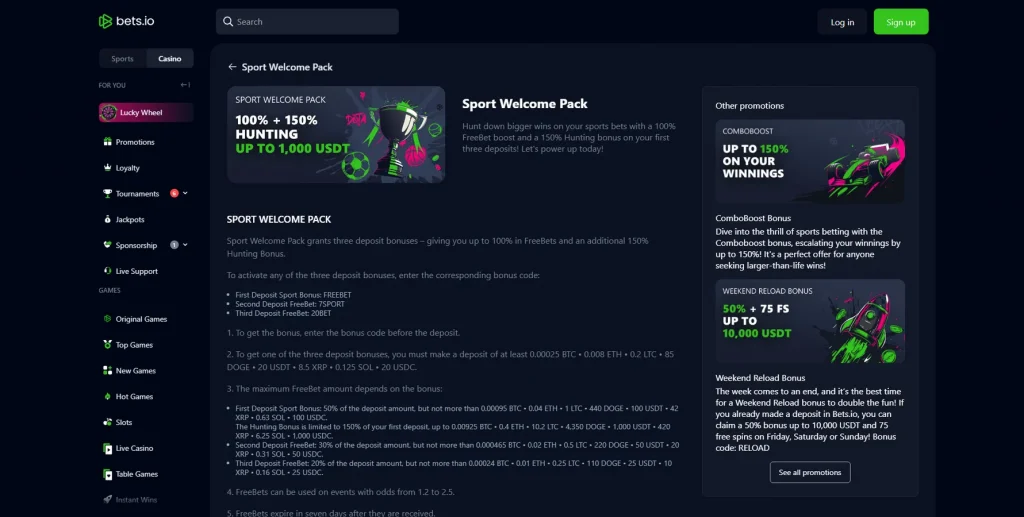 Sports Welcome FreeBet at Bets.io Casino