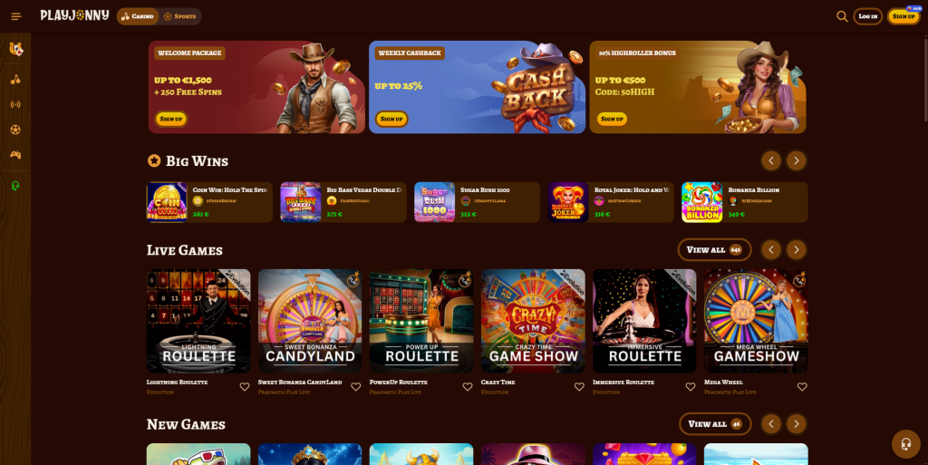 Playjonny Casino Übersicht
