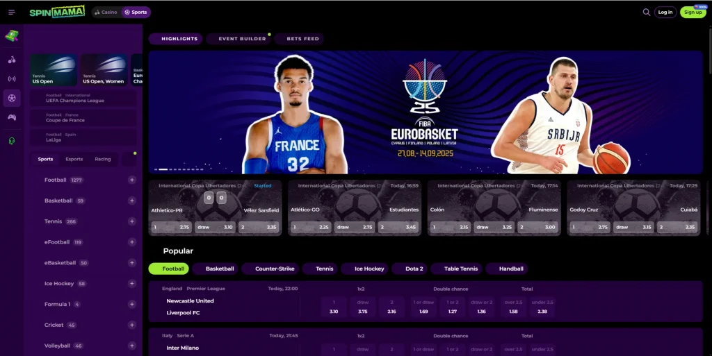 Sports Betting at Spinmama Casino