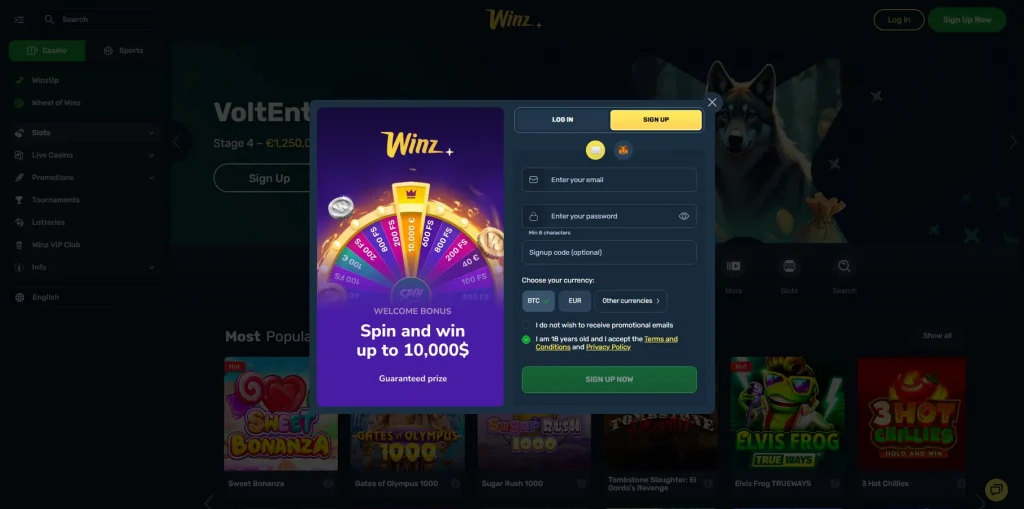 Incorporación sencilla: Registrarse en Winz.io