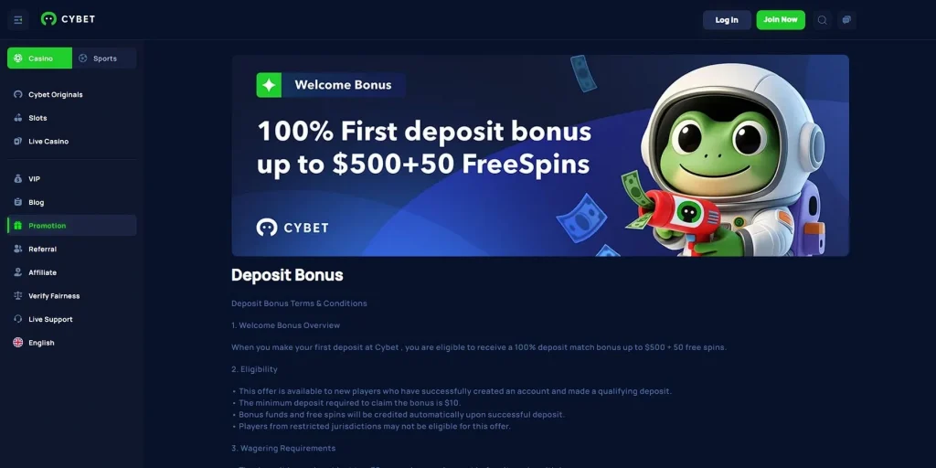 Einzahlungsbonus: 500 USDT + 50 Gratis-Giros