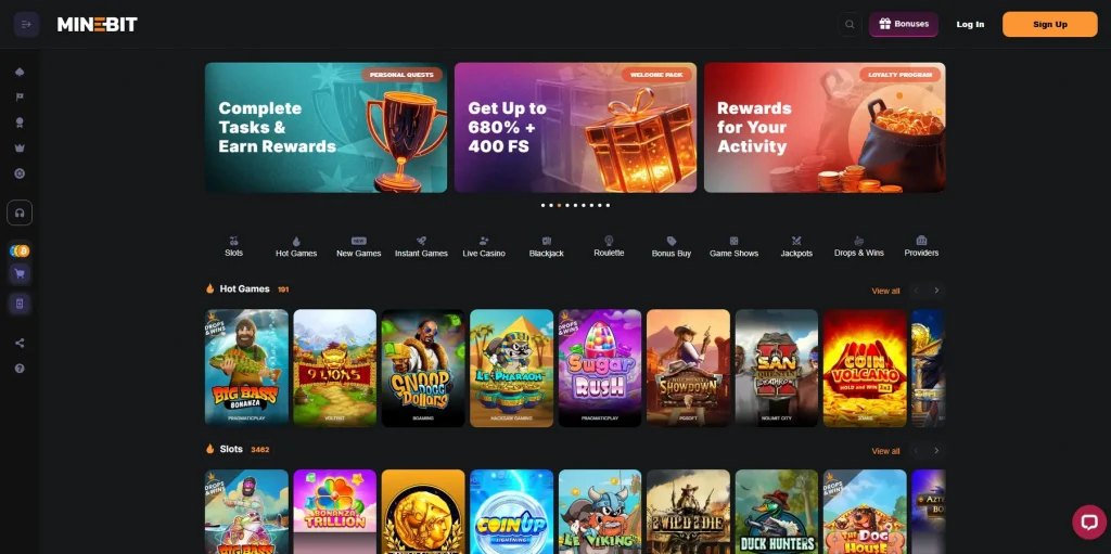 About at MineBit Casino