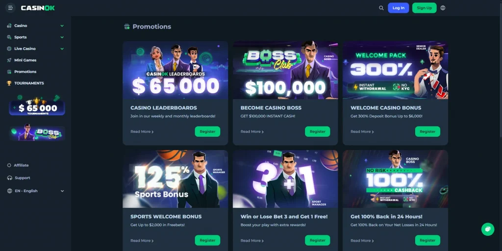 Promoções e Bônus do Casinok