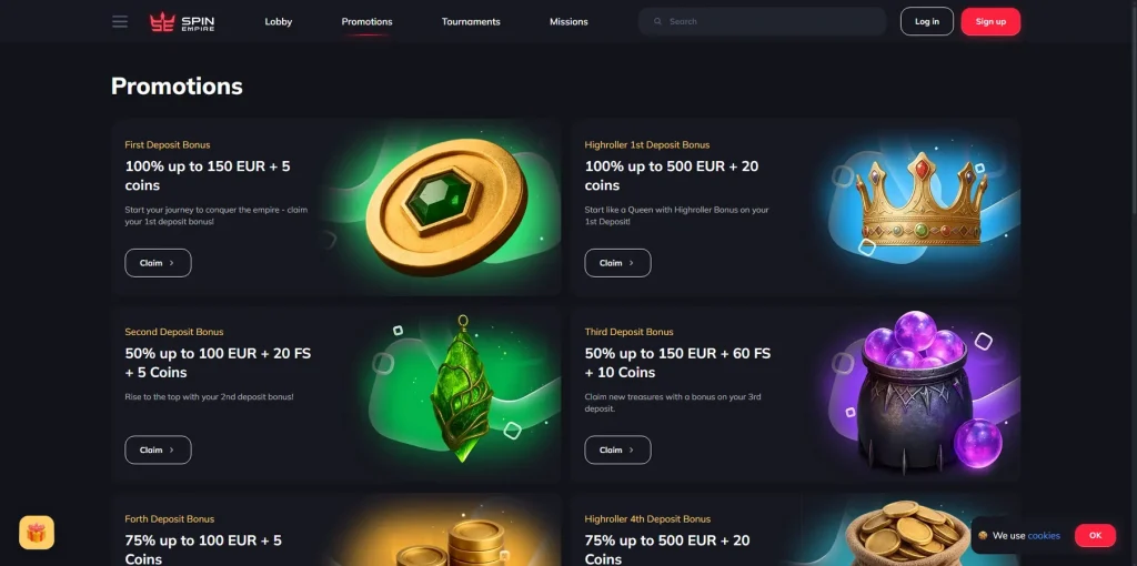 Promotionen und Boni im SpinEmpire Casino