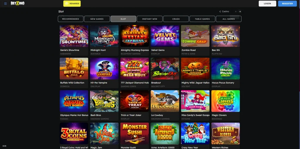 Slot Machines at Betzino Casino