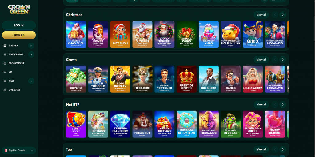 Slot Games at Crowngreen Casino