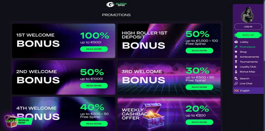 GlitchSpin Casino Bonuses & Promotions