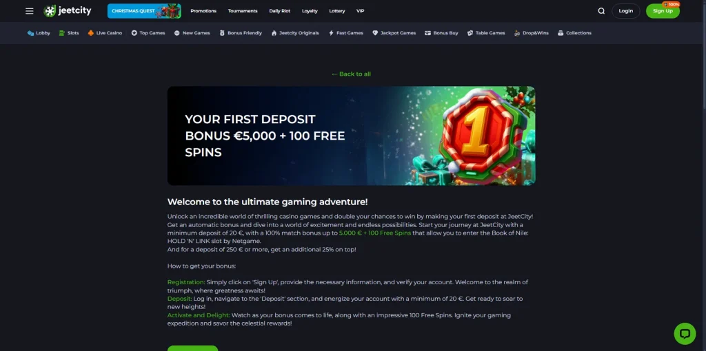 Bônus no primeiro depósito