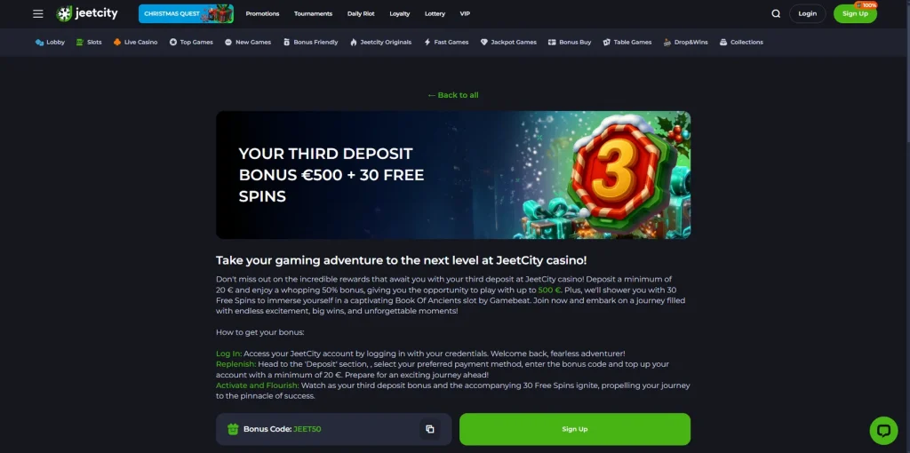 Third Deposit Bonus