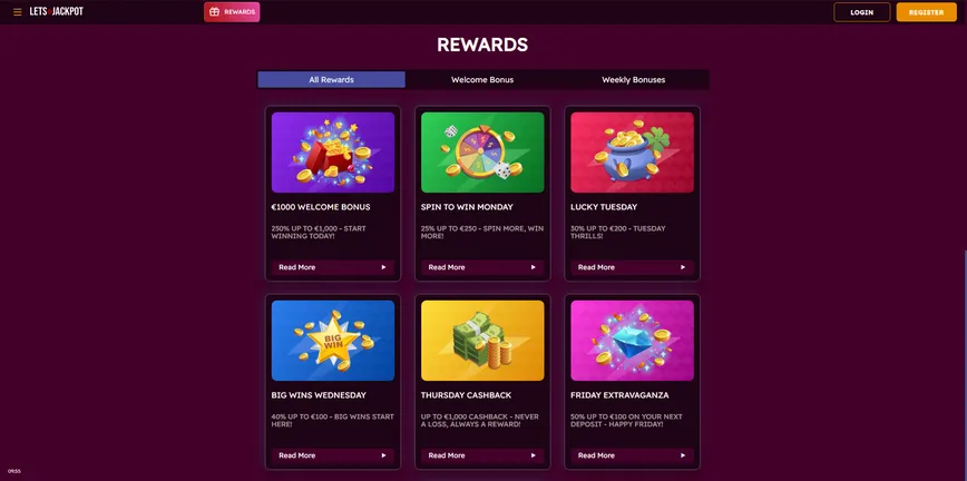 Promotions and Bonuses at LetsJackpot Casino