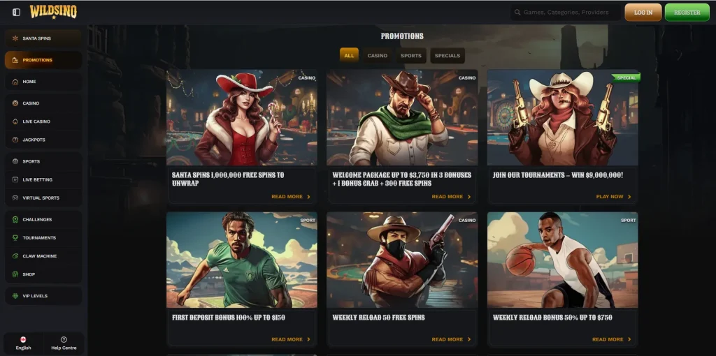 Bonos y promociones en Wildsino Casino