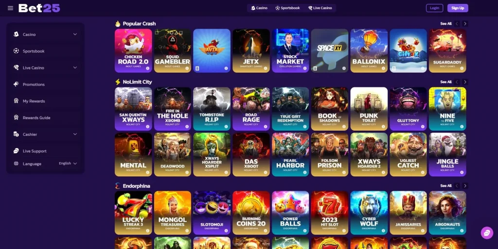 Caça-níqueis no Bet25 Casino