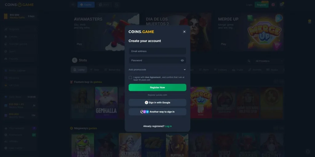 How to Register at Coins Game