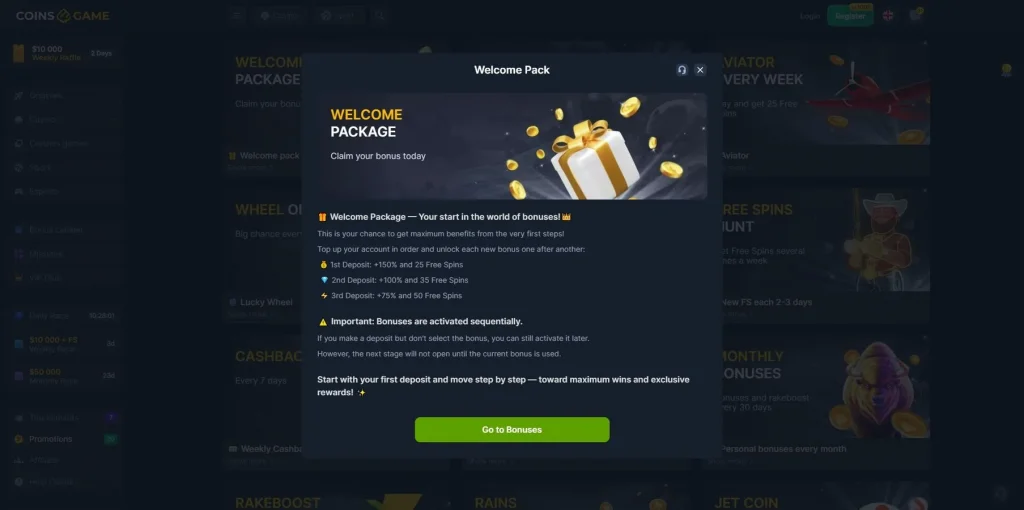 Coins Game Welcome Bonus