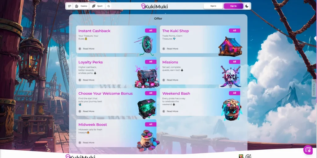 Promoções e Bônus no KukiMuki Casino