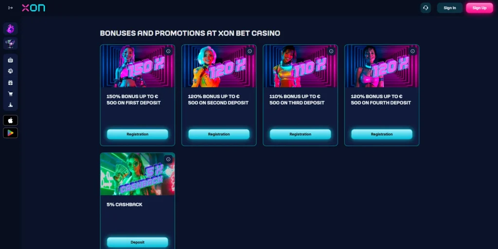 Promotions and Bonuses at Xon Bet Casino