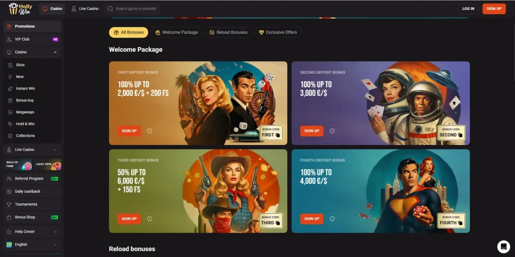 Bono de Bienvenida – Hasta €15,000 + 350 Giros Gratis