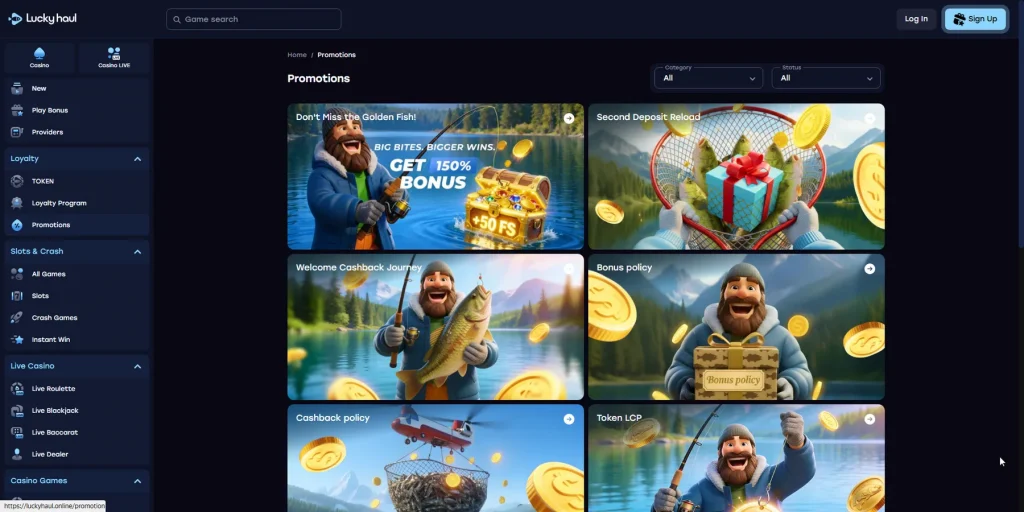 Promociones y Bonos en LuckyHaul Casino