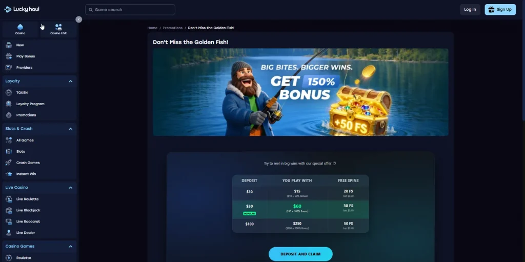 Bono de Bienvenida de LuckyHaul Casino